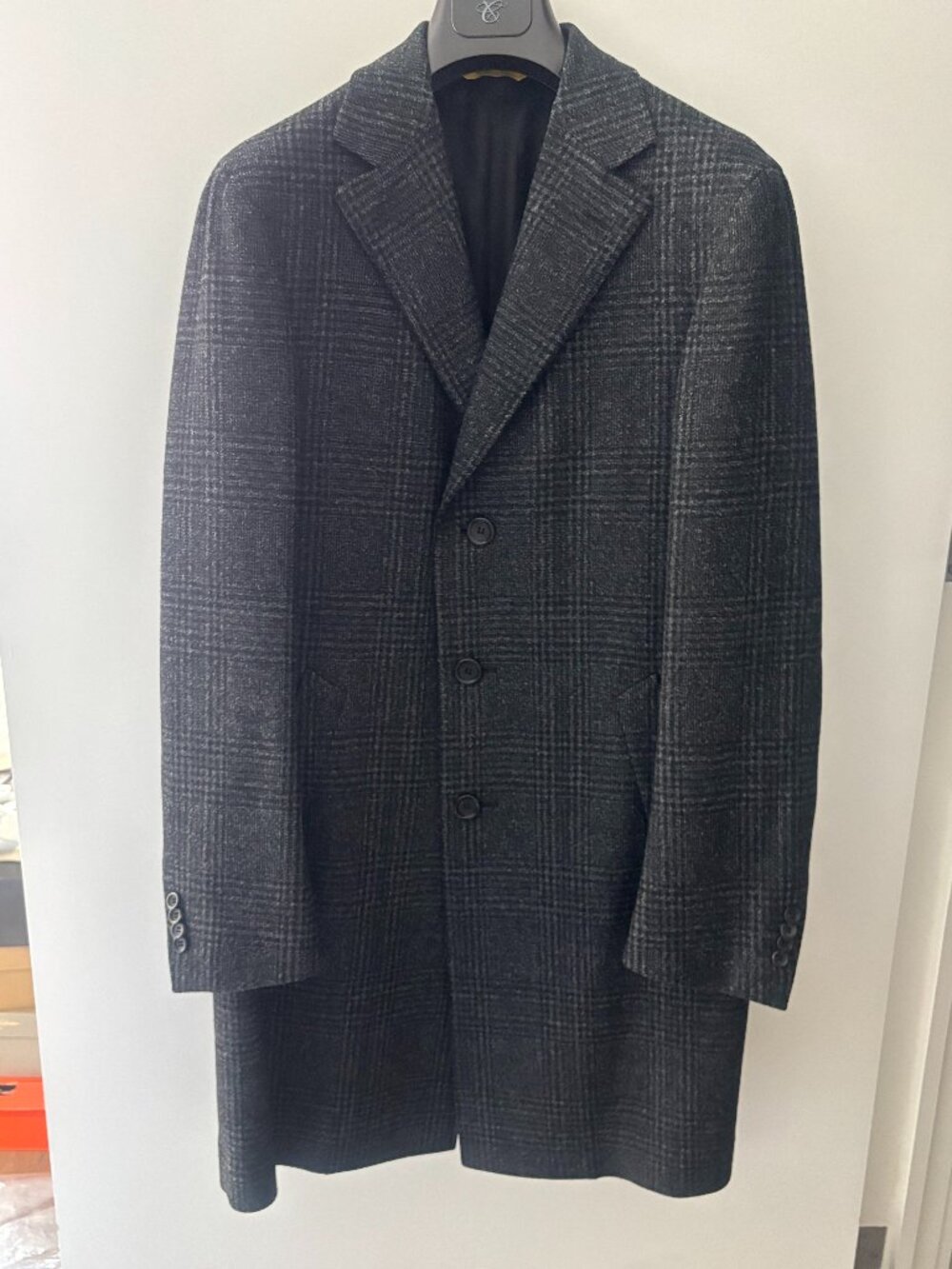 Canali Kei Wool Overcoat - Plaid Size 50 NWNT